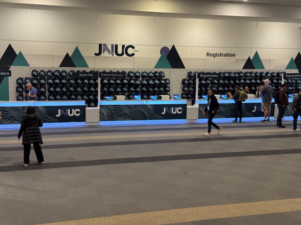 Registration desk and goodie bag pickup