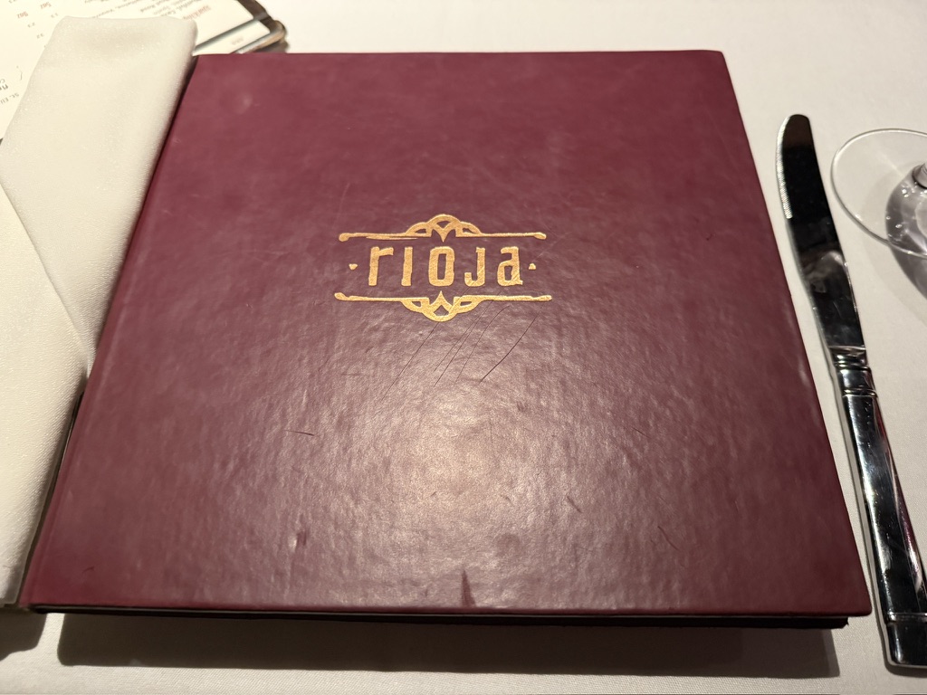 Rioja Menu book